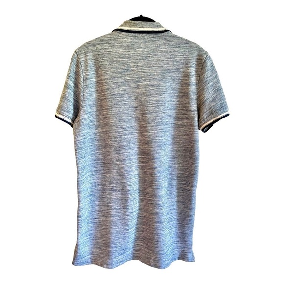 AMERICAN EAGLE OUTFITTERS, MENS SHORT SLEEVE POLO SHIRT IN HEATHER BLUE. SIZE M - Picture 4 of 5